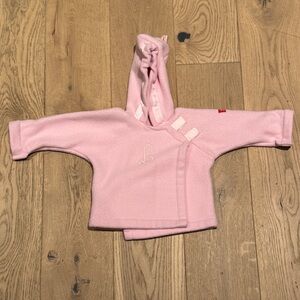Pink Baby Girl Fleece Shawl with L Embroidered